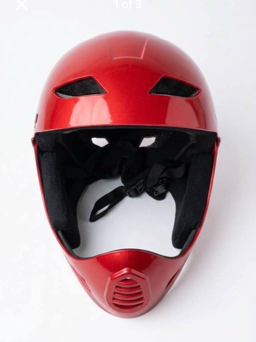 Razor Metallic Red Full Face Youth Helmet BMX Bike Scooter